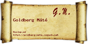Goldberg Máté névjegykártya